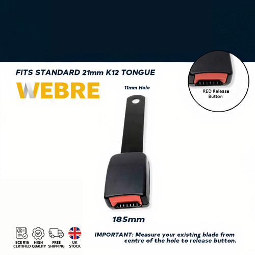 185mm seat belt buckle - 185mm,