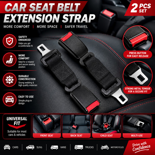 Car seat belt - extension, strap
